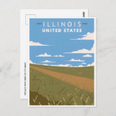 ヴィンテージシカゴイリノイズシティスカイラインレトロ旅行 ポストカード (正面/裏面)