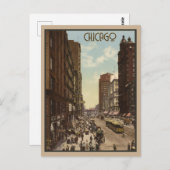 ヴィンテージシカゴイリノイ市スカイライントラベル ポストカード (正面/裏面)