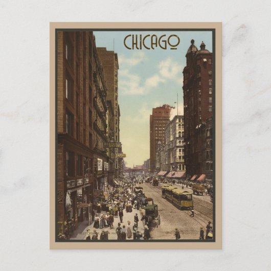 ヴィンテージシカゴイリノイ市スカイライントラベル ポストカード (正面)