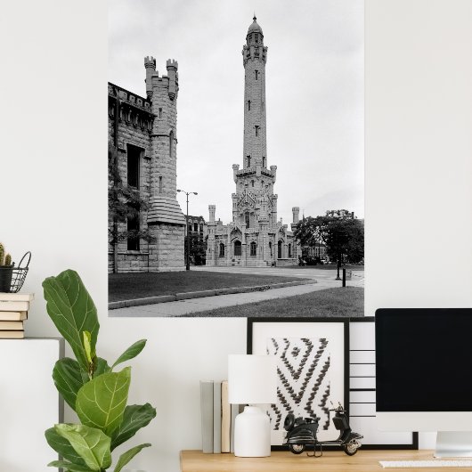 ヴィンテージシカゴウォータータワー1933 ポスター (ホームオフィス)