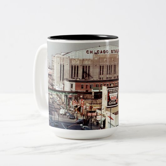 ヴィンテージシカゴスタジアムロックコンサートベニュー1968 ツートーンマグカップ (正面左)