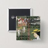 ヴィンテージシカゴテニスのポスター 缶バッジ (正面&裏面)