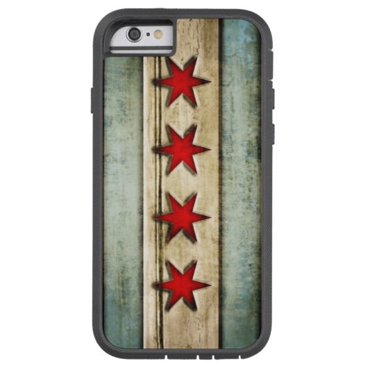 ヴィンテージシカゴフラッグ動揺してウッドルック Case-Mate iPhoneケース (裏面)