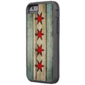 ヴィンテージシカゴフラッグ動揺してウッドルック Case-Mate iPhoneケース (裏面左)