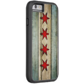 ヴィンテージシカゴフラッグ動揺してウッドルック Case-Mate iPhoneケース (裏面/右)