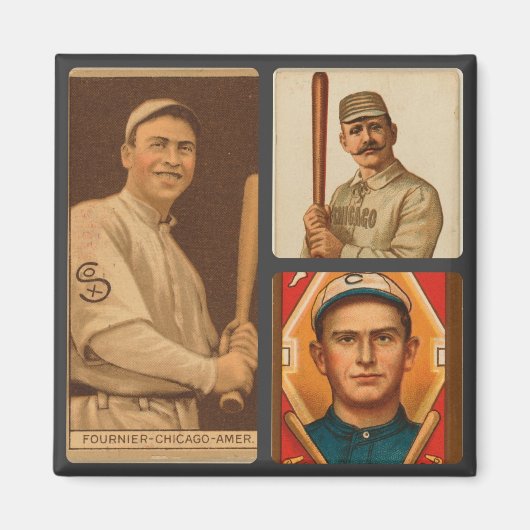 ヴィンテージシカゴホワイトソックス野球カードコラージュ マグネット (正面)