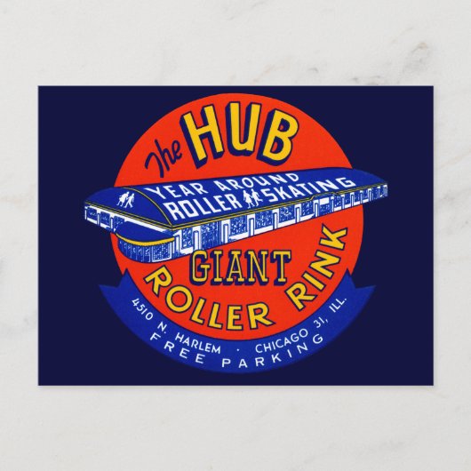 ヴィンテージシカゴローラーリンク ポストカード (正面)