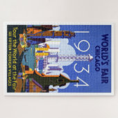 ヴィンテージシカゴワールドズフェア1934広告イラストレーション ジグソーパズル (横)