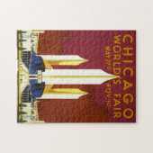 ヴィンテージシカゴワールドフェア1933広告イラストレーション ジグソーパズル (横)