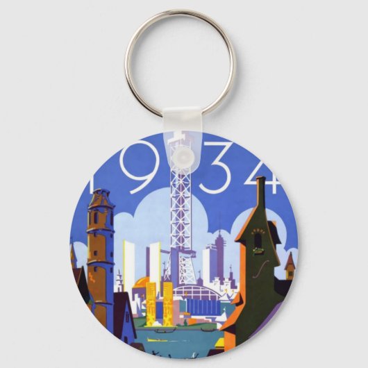 ヴィンテージシカゴワールドフェア1934広告 キーホルダー (正面)