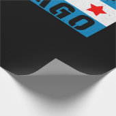 ヴィンテージシカゴ国旗のスカイライン ラッピングペーパー (角)