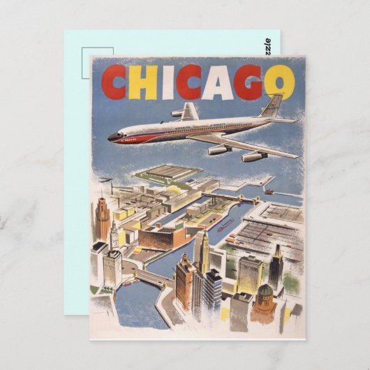 ヴィンテージシカゴ旅行はがき ポストカード (正面/裏面)