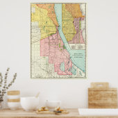 ヴィンテージシカゴ鉄道地図(1897) ポスター (キッチン)