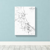 ヴィンテージシカゴ鉄道網の地図(1913) キャンバスプリント (インサイチュ (ウッドフロア))