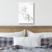 ヴィンテージシカゴ鉄道網の地図(1913) キャンバスプリント (インサイチュ (寝室))