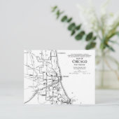ヴィンテージシカゴ鉄道網の地図(1913) ポストカード (スタンド正面)