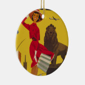 ヴィンテージシカゴUSA航空旅行広告 セラミックオーナメント (右)