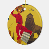 ヴィンテージシカゴUSA航空旅行広告 セラミックオーナメント (左)