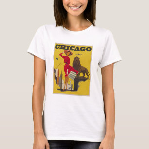 ヴィンテージシカゴUSA航空旅行広告 Tシャツ