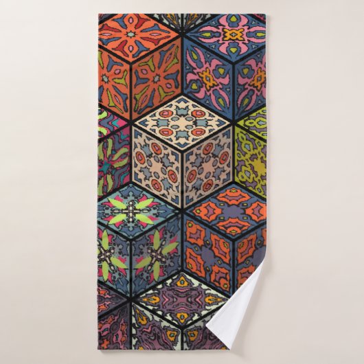 ヴィンテージシカラフルームレスパターン(フローラと バスタオル (バスタオル)