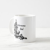 ヴィンテージシカ白黒動物パーソナライズされた コーヒーマグカップ (正面左)