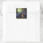 ヴィンテージシカ白黒動物 スクエアシール (バッグ)