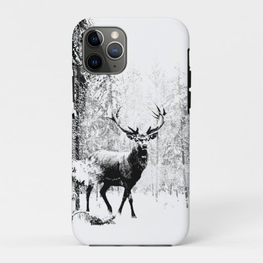 ヴィンテージシカ白黒動物 Case-Mate iPhoneケース (裏面)