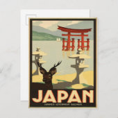 ヴィンテージシカ鳥居門旅行はがき ポストカード (正面/裏面)