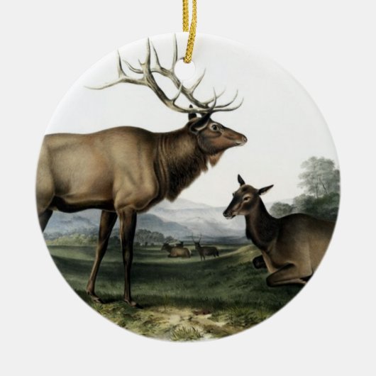 ヴィンテージシカNo.3 セラミックオーナメント (正面)