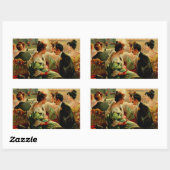 ヴィンテージシガーボックスアート 長方形シール (シート)