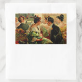 ヴィンテージシガーボックスアート 長方形シール (バッグ)