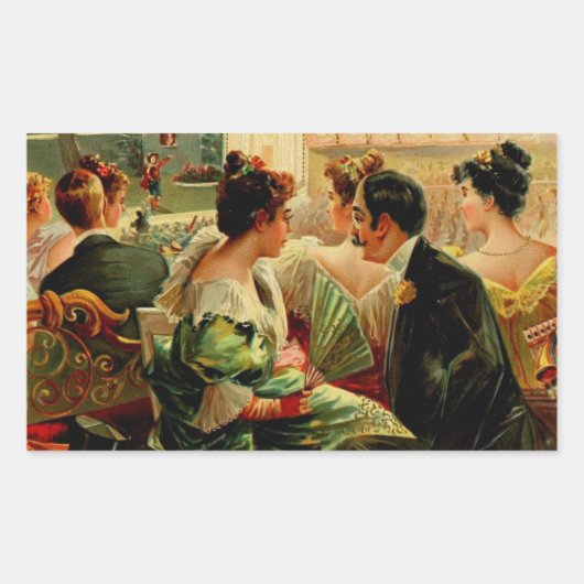 ヴィンテージシガーボックスアート 長方形シール (正面)