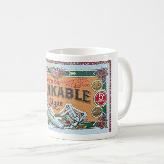 ヴィンテージシガーボックスラベルコーヒーマグ コーヒーマグカップ (正面右)