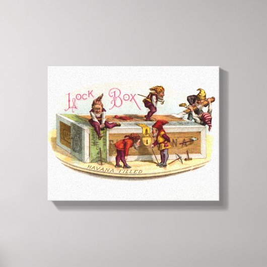 ヴィンテージシガーボックス格言 キャンバスプリント (正面)