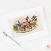 ヴィンテージシガーボックス格言 長方形シール (封筒)