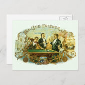ヴィンテージシガーラベルアートクラブフレンドビリヤード ポストカード (正面/裏面)