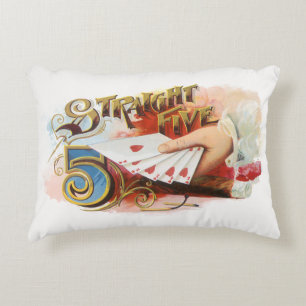 ヴィンテージシガーラベルアートストレートフラッシュハート アクセントクッション