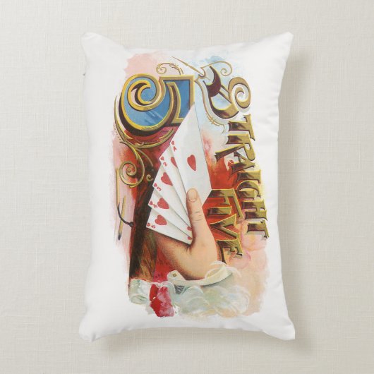 ヴィンテージシガーラベルアートストレートフラッシュハート アクセントクッション (正面(垂直))