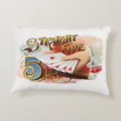 ヴィンテージシガーラベルアートストレートフラッシュハート アクセントクッション (裏面)