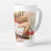 ヴィンテージシガーラベルアートストレートフラッシュハート カフェラテマグ (右アングル)