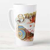 ヴィンテージシガーラベルアートストレートフラッシュハート カフェラテマグ (左アングル)