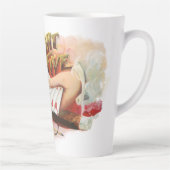 ヴィンテージシガーラベルアートストレートフラッシュハート カフェラテマグ (右)