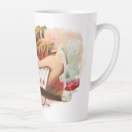 ヴィンテージシガーラベルアートストレートフラッシュハート カフェラテマグ (右)