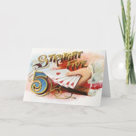 ヴィンテージシガーラベルアートストレートフラッシュハート カード (正面)