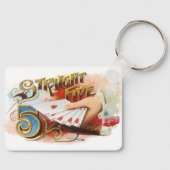 ヴィンテージシガーラベルアートストレートフラッシュハート キーホルダー (正面)