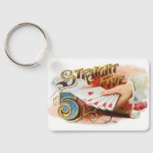 ヴィンテージシガーラベルアートストレートフラッシュハート キーホルダー (裏面)