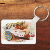 ヴィンテージシガーラベルアートストレートフラッシュハート キーホルダー (正面)