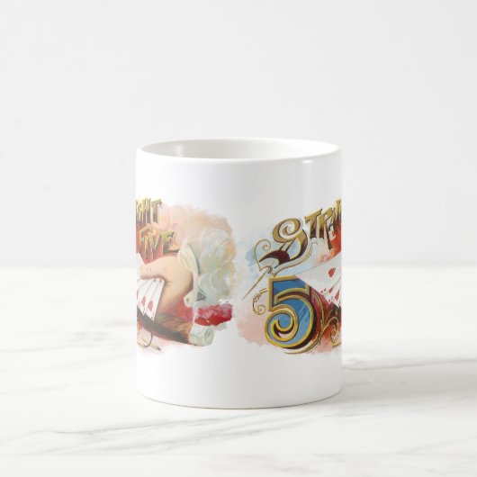 ヴィンテージシガーラベルアートストレートフラッシュハート コーヒーマグカップ (中央)