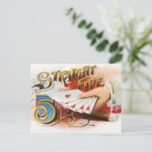 ヴィンテージシガーラベルアートストレートフラッシュハート ポストカード (スタンド正面)