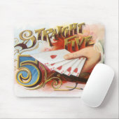 ヴィンテージシガーラベルアートストレートフラッシュハート マウスパッド (マウス)